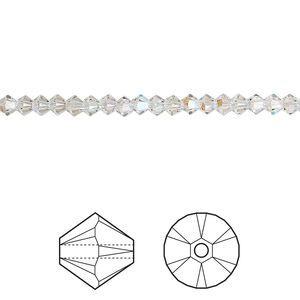 Bead 1440pk crystal shimmer, Swarovski® 3mm XILION bicone 5328