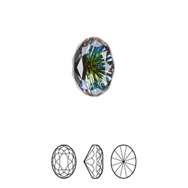 Fancy stone 1pk crystal vitrail medium foil back, Crystal Passions® 14x10mm magical oval 4160 image number 0