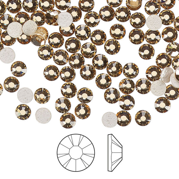 Flat back 1440pk light Colorado topaz foil back, Preciosa MAXIMA Czech crystal hotfix rhinestone 3.8-4mm chaton rose round SS16 image number 0