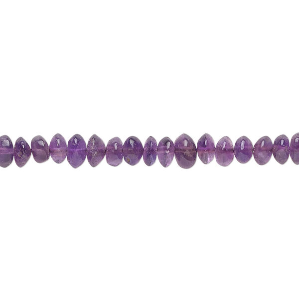 Bead, amethyst (natural), 4x3mm-6x5mm hand-cut rondelle, C grade, Mohs hardness 7. Sold per 15-1/2" to 16" strand. image number 0