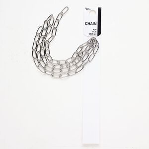 Chain 1pkg1 silver-finished steel, 7.1mm paper clip, 7-1/2 inches.