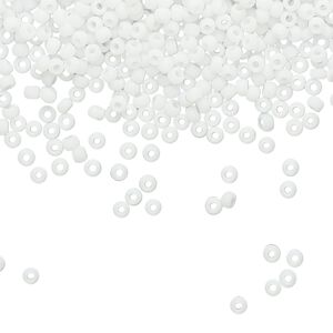 Seed bead, TOHO BEADS®, glass, pkg/50g, #11 round, opaque frosted white (TR-11-41F).
