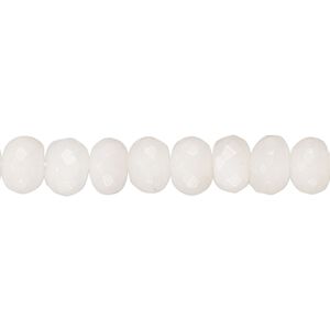 Snow quartz 1pkg1, hand-cut faceted rondelle bead natural 14 inch 7x4mm-8x6mm