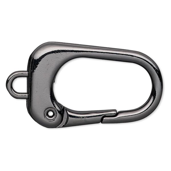 Key ring, gunmetal-finished "pewter" (zinc-based alloy), 38x24mm trapezoid. Sold per pkg of 2. image number 0