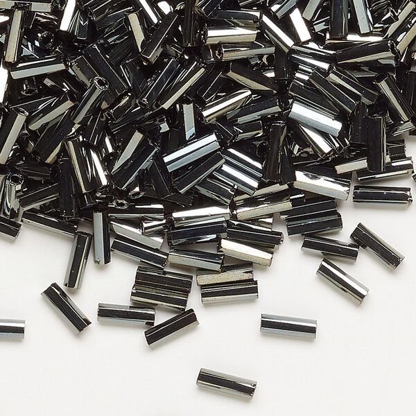 Bugle bead, Dyna-Mites™, glass, opaque iris gold, #3 hex 2-cut. Sold per 35-gram pkg. image number 0