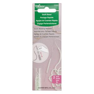 Needle, Clover, swift bead, stainless steel, 0.3mm needle width, 3 inches. Sold per pkg of 2.