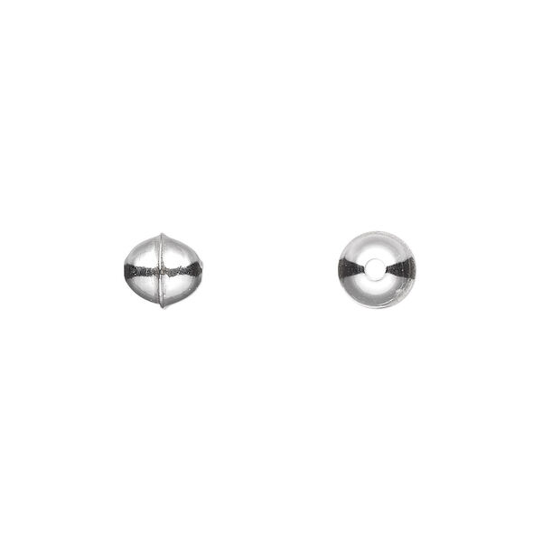 Bead, sterling silver, 6mm bench-made round. Sold per pkg of 2. image number 0