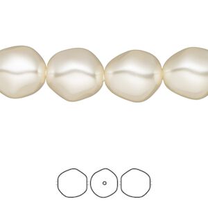 Pearl 100pk cream, Swarovski® 12x11mm baroque round 5841