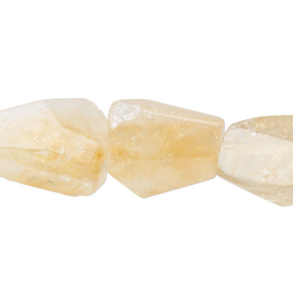 Bead, citrine (heated), small to large faceted nugget, Mohs hardness 7. Sold per 16-inch strand. image number 0