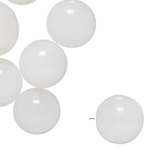 Bead, vintage Japanese glass, frosted clear, 14-16mm half-drilled round. Sold per pkg of 24.