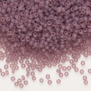 Seed bead, Dyna-Mites™, glass, pkg/1/2kg, #11 round, translucent matte light purple, (10MA 11/0 RR).