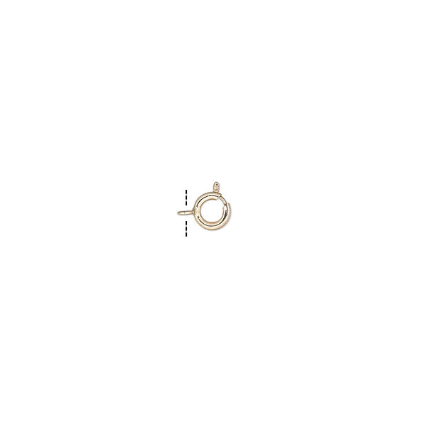 Clasp, springring, 14Kt gold, 4mm. Sold individually. image number 0