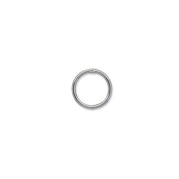Jump ring, gunmetal-plated brass, 10mm soldered round, 8mm inside diameter, 18 gauge. Sold per pkg of 100. image number 0