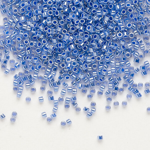 Seed bead, Delica®, glass, pkg/250g, #11 round, opaque inside dyed color luster blue (DB-0243). image number 0