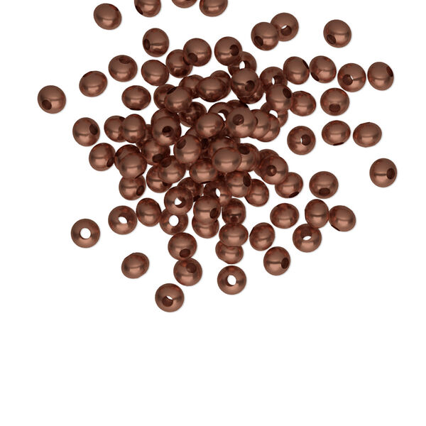 Bead, antique copper-plated brass, 3x2mm rondelle. Sold per pkg of 100. image number 0
