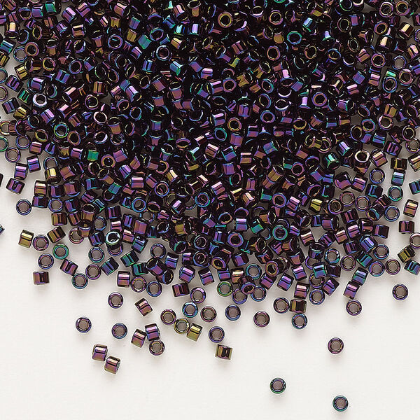 Seed bead, Delica®, glass, pkg/50g, #11 round, opaque metallic iris dark plum (DB-0004). image number 0