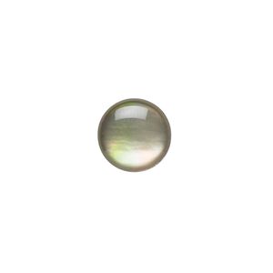Cabochon, black lip shell (coated), black, 12mm calibrated round, Mohs hardness 3-1/2. Sold per pkg of 2.