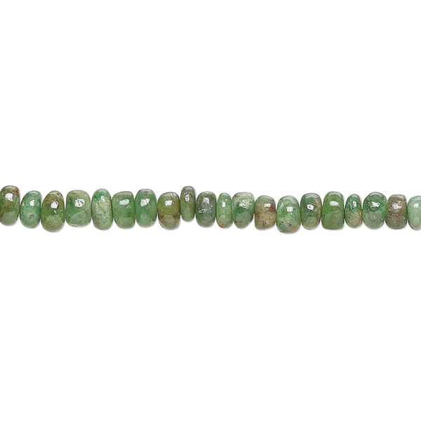 Bead, tsavorite garnet (natural), 3x2mm-4x3mm hand-cut rondelle with 0.4-1.4mm hole, C grade, Mohs hardness 7 to 7-1/2. Sold per 13-inch strand. image number 0