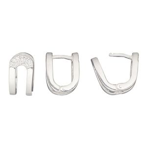 Earrings, cubic zirconia and sterling silver, clear, 12mm hoops with hinged closure and 18 gauge post. Sold per pair.