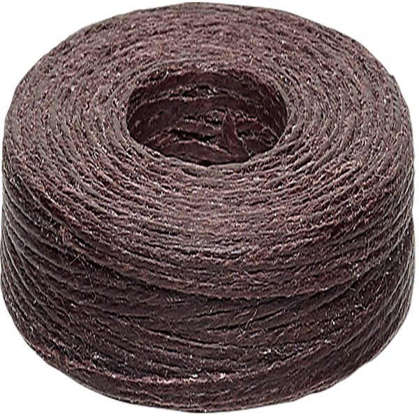Cord, 4-ply waxed linen, brown (dyed), 0.5-0.8mm, 40-pound test. Sold per 50-yard spool. image number 0