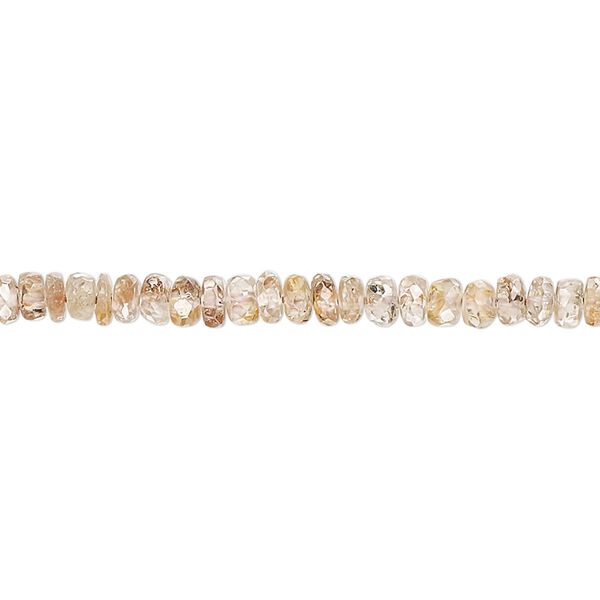 Zircon 1pkg1, hand-cut faceted rondelle bead brown 14 inch 3x1mm-5x3mm image number 0
