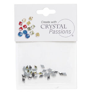 Flat back mix 1pkg24 jet and clear AB, Crystal Passions&reg; rhinestone 5x3mm hotfix diamond