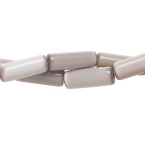 Bead fiber optic 2pk opaque light purple, 15x4mm-20x7mm round tube 14 inch