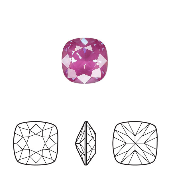 Fancy stone 72pk crystal orchid ignite LacquerPRO, Swarovski® 12mm cushion 4470 image number 0