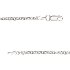 Chain 1pkg1 sterling silver cable, 2.4mm textured / mixed clasp, 18 inch