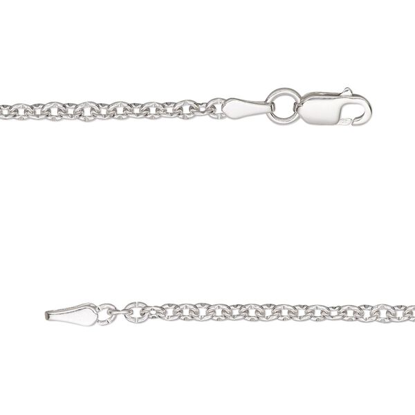 Chain, sterling silver, 2.4mm textured cable, 18 inches with clasp. Sold individually. image number 0