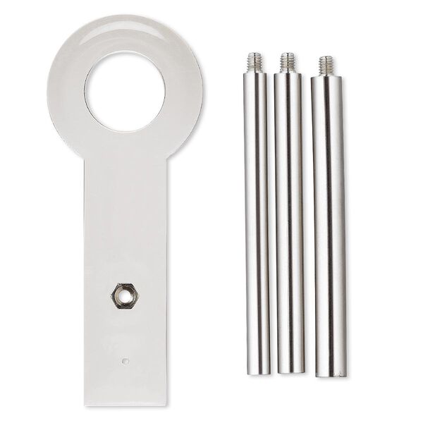 Jump ring maker, steel and acrylic, clear, 4 x 1-1/2 inch base with (3) 3-1/4 inch mandrel rods. Sold per 4-piece set. image number 0