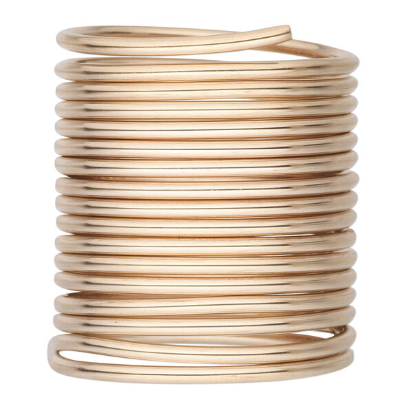 Wire, 12Kt gold-filled, half-hard round, 12 gauge. Sold per 5-foot pkg. image number 0