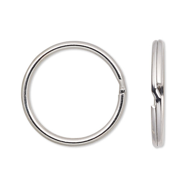 Split ring, nickel-finished steel, 24mm round with 21.6mm inside diameter. Sold per pkg of 100. image number 0
