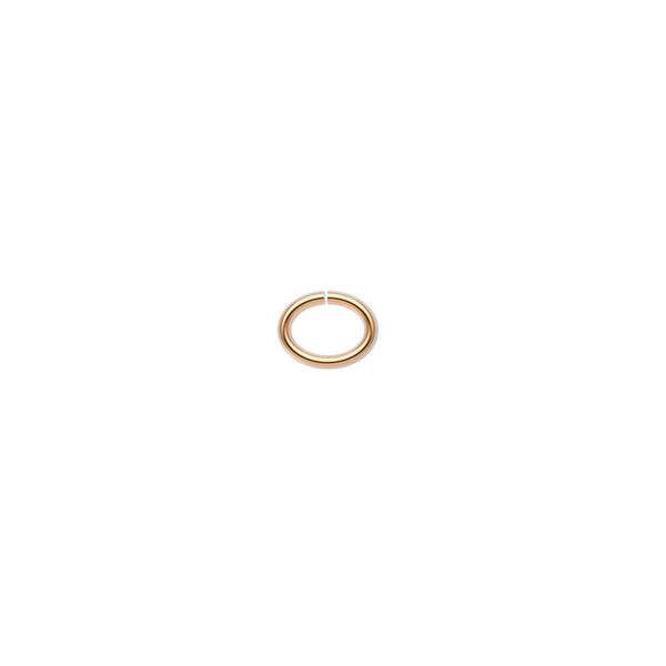 Jump ring, gold-plated brass, 6.5x5mm oval, 5x3.4mm inside diameter, 20 gauge. Sold per pkg of 100. image number 0