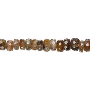 Andalusite 1pkg1, hand-cut faceted rondelle bead natural 17 inch graduated 3x2mm-7x4mm