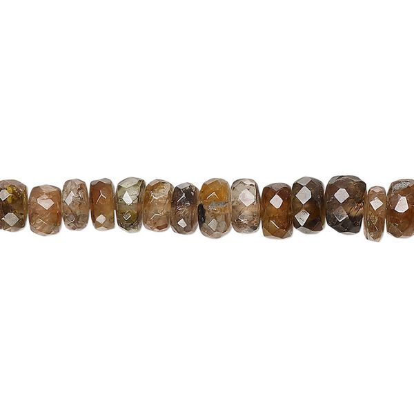 Andalusite 1pkg1, hand-cut faceted rondelle bead natural 17 inch graduated 3x2mm-7x4mm image number 0