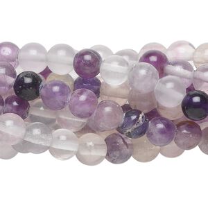 Rainbow fluorite 1pkg10, round bead natural 15.5-16 inch 6mm