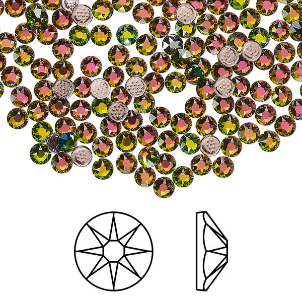 Flat back 1440pk crystal vitrail medium foil back, Swarovski® hotfix 3-3.2mm round SS12 2078 image number 0