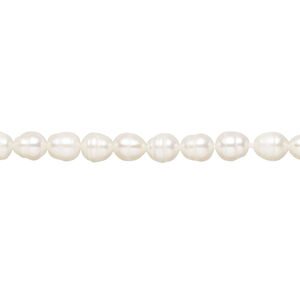 Freshwater pearl 1pkg1, rice, 15 inch white 4-5mm cultured