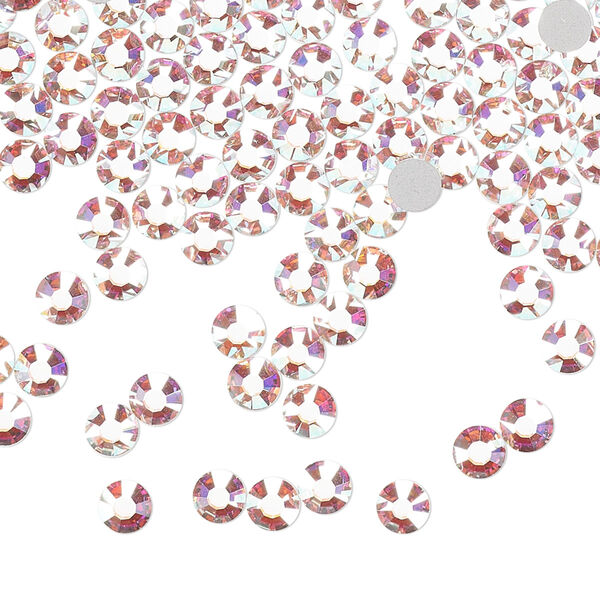 Flat back, Dance With Me™ crystal rhinestone, crystal AB, foil back, 3.8-4mm rose, SS16. Sold per pkg of 144 (1 gross). image number 0