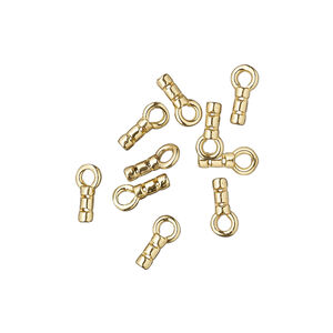 Crimp end 1pkg10 brass, 5x2mm tube / loop / approx 0.6mm inside diameter, JBB Findings
