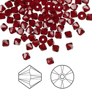 Bead 1440pk Siam, Crystal Passions® 4mm bicone 5328
