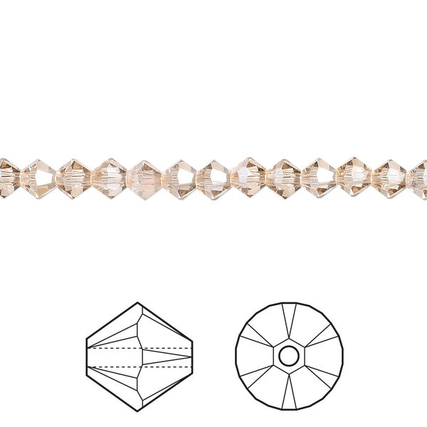 Bead 48pk crystal golden shadow, Crystal Passions® 4mm bicone 5328 image number 0