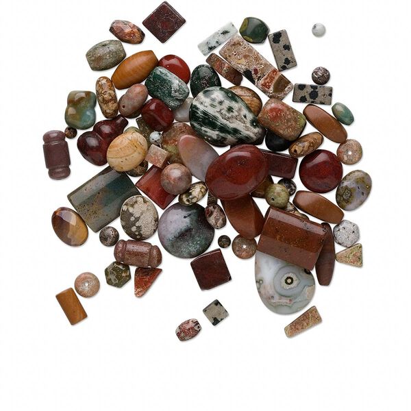 Multi-jasper 1pkg1, mixed shape bead natural C grade, 250g mix 4-35mm image number 0