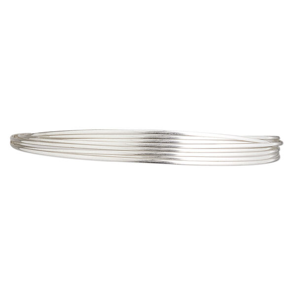 Wire, sterling silver, half-hard, half-round, 20 gauge. Sold per pkg of 5 feet. image number 0