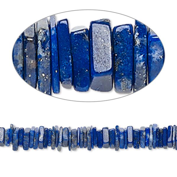Bead, lapis lazuli (natural), 4x1mm-6x2mm hand-cut square rondelle, B- grade, Mohs hardness 5 to 6. Sold per 8-inch strand, approximately 95-150 beads. image number 0