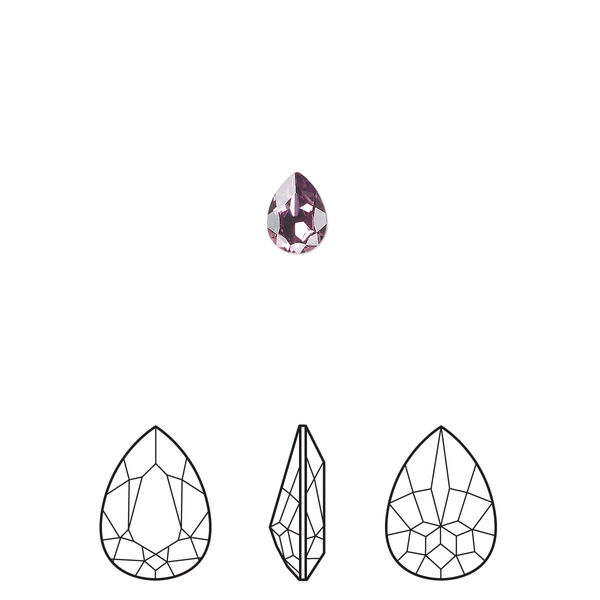 Fancy stone 2pk iris foil back, Crystal Passions® 6x4mm pear 4320 image number 0