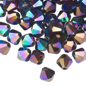 Bead 72pk crystal peacock shadow, Celestial Crystal® 8mm bicone