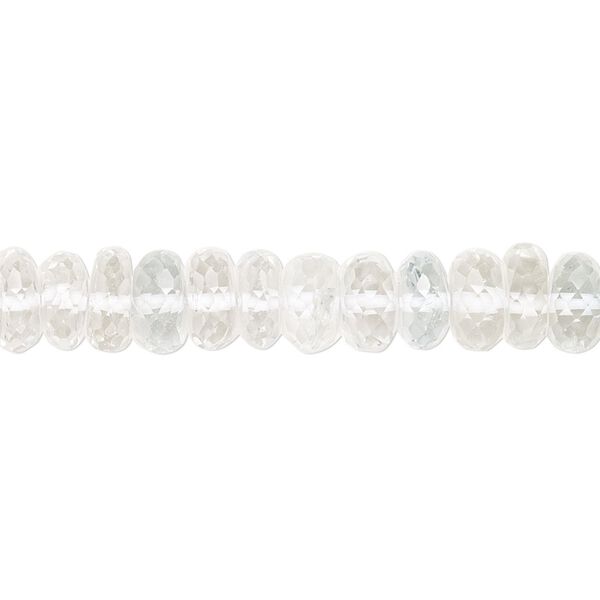 White topaz / sky blue topaz 1pkg1, hand-cut micro-faceted rondelle bead 8 inch 7x3mm-8x4mm image number 0