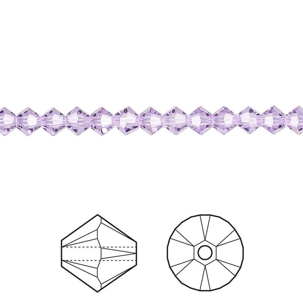 Bead 48pk violet, Crystal Passions® 4mm bicone 5328 image number 0